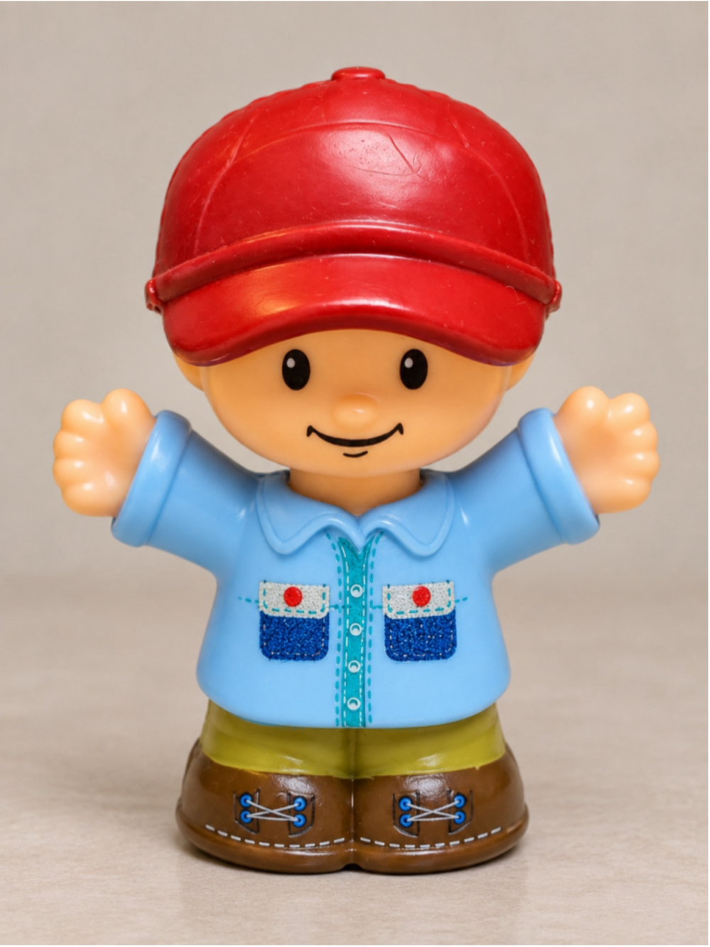 Fisher-Price Little People Boy Figure Red Hat Blue Shirt One Size